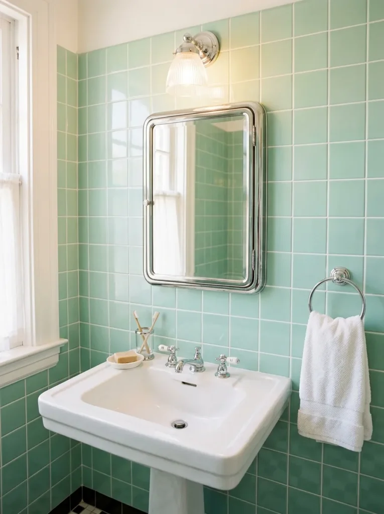 Chrome-Framed Medicine Cabinet