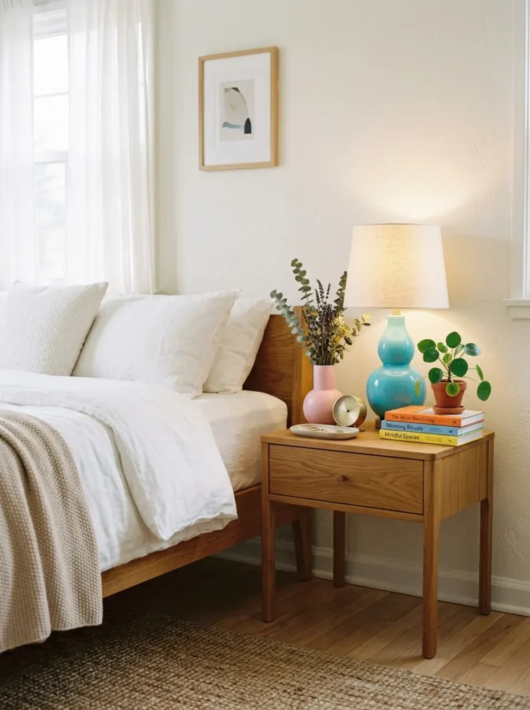 Colorful Bedside Accents