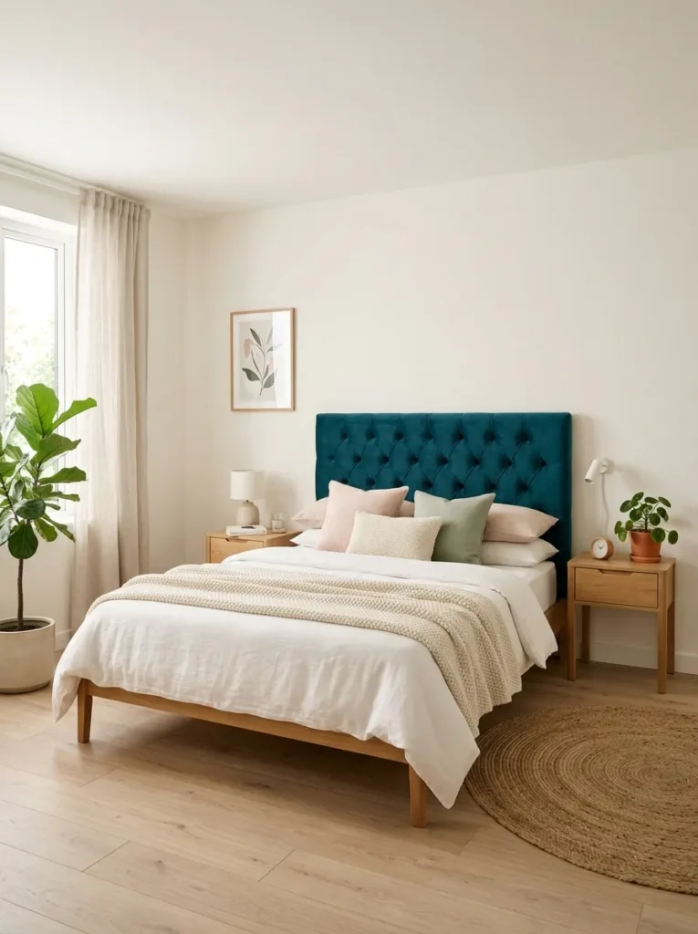 Colorful Upholstered Headboard