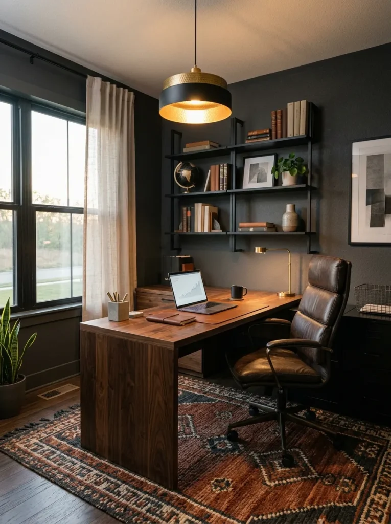 Dark Wood Workspace