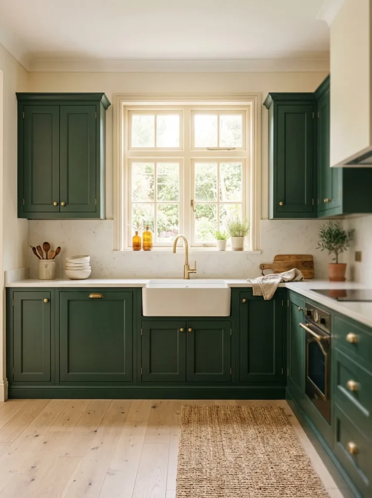 Deep Green Shaker Cabinets