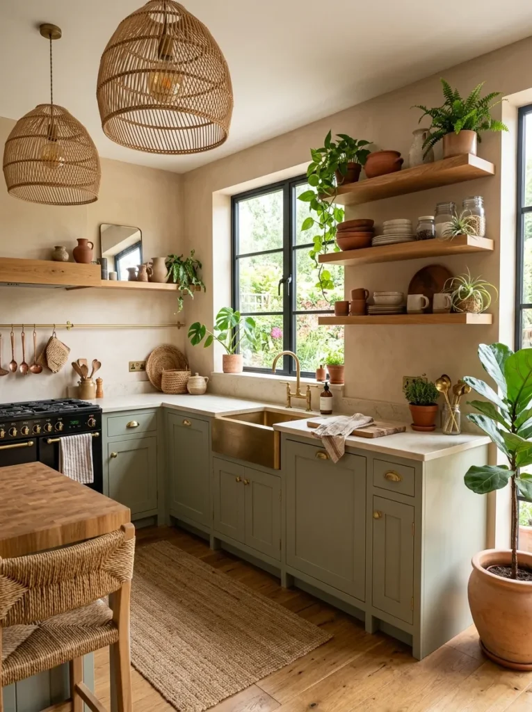Earthy Green Cabinets