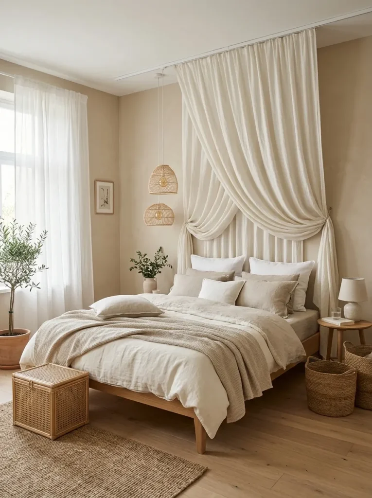 Fabric Curtain Headboard