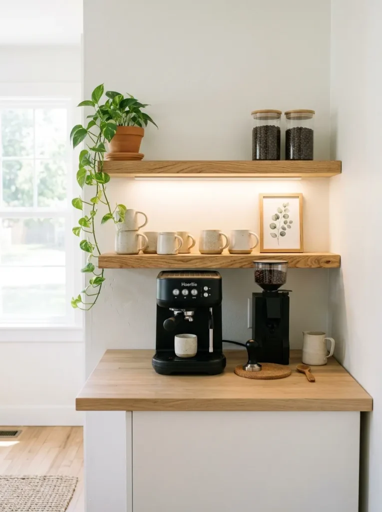 Floating Wood Shelves