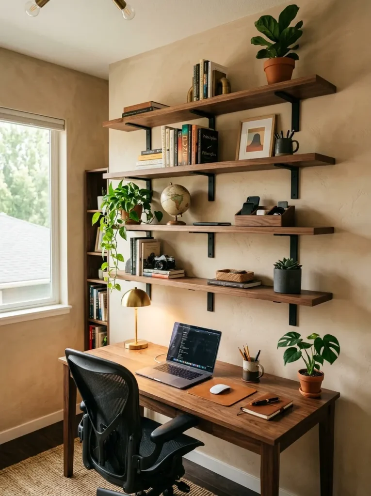 Floating Wood Shelves