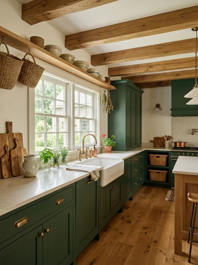 Green Farmhouse Kitchen