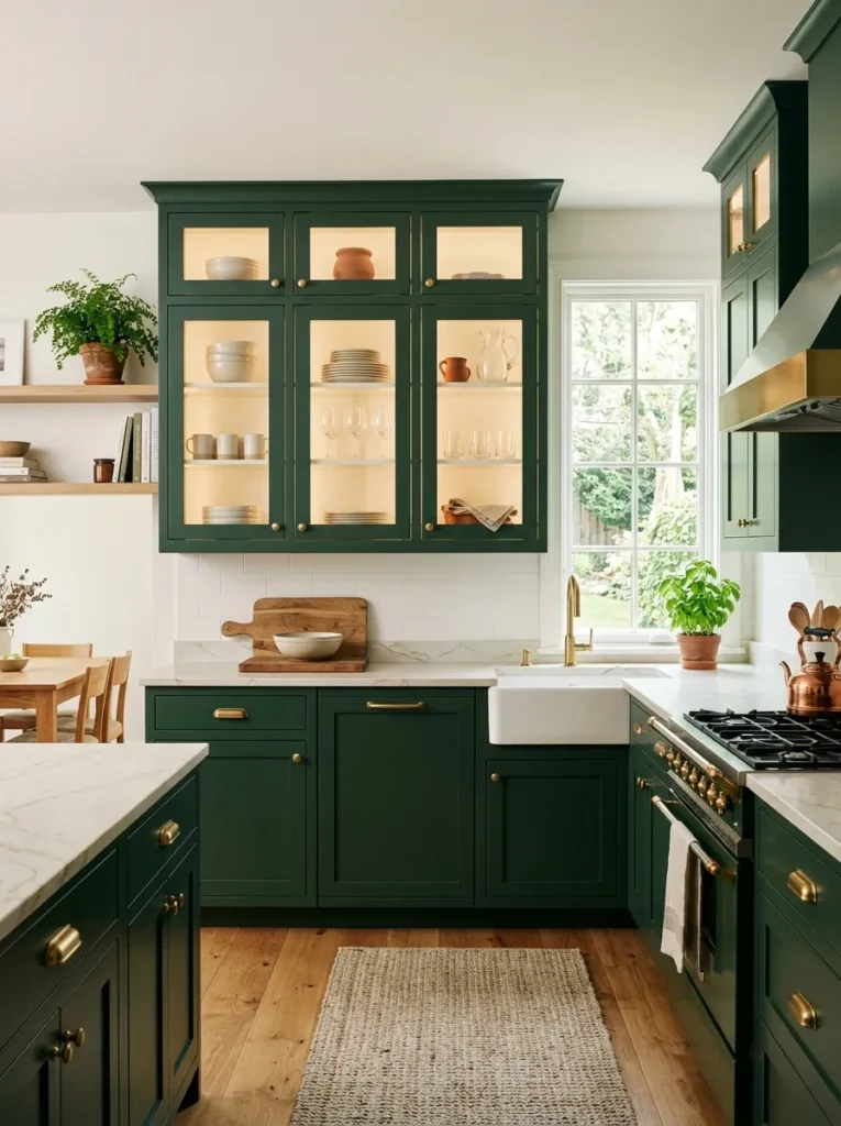 Green Glass Cabinets