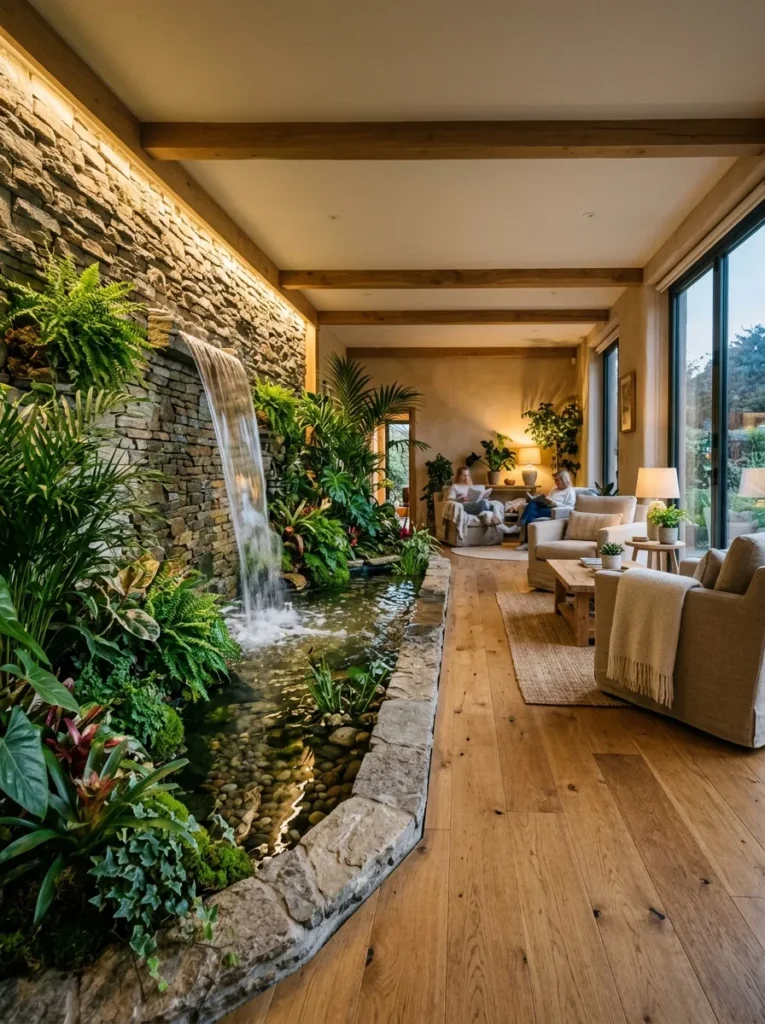 Indoor Pond With Waterfall
