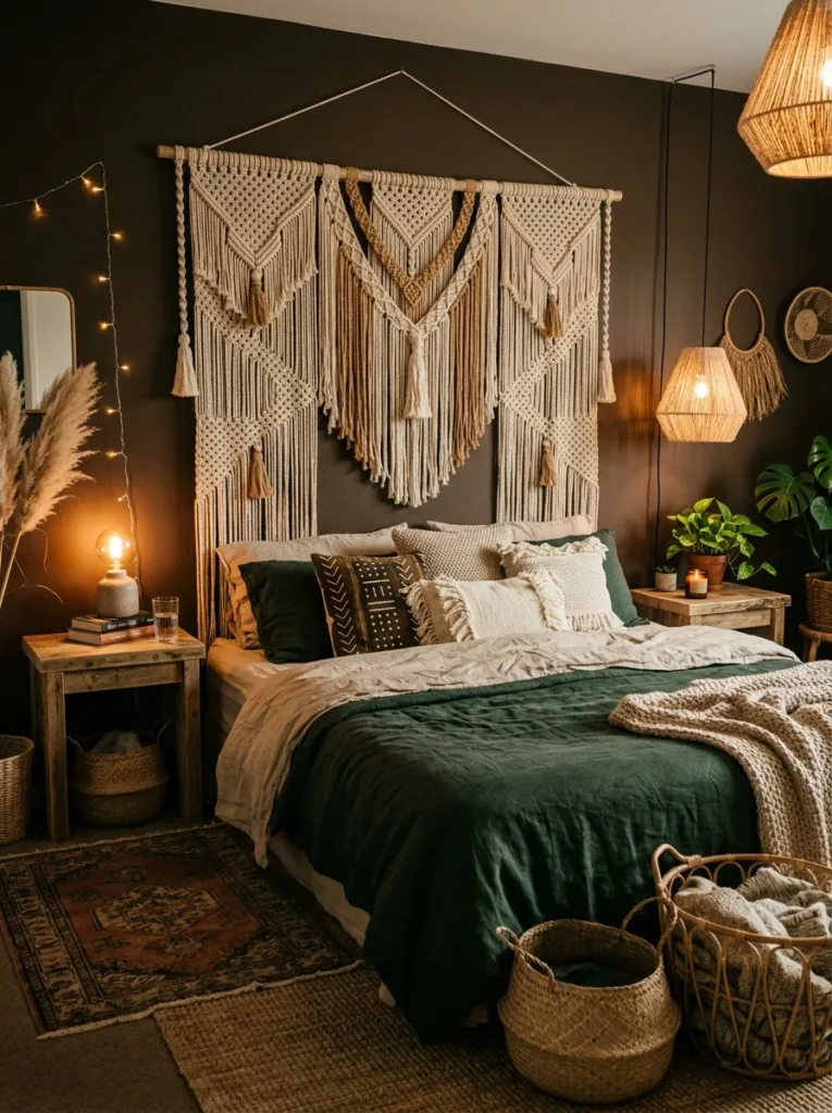 Macrame Headboard Details