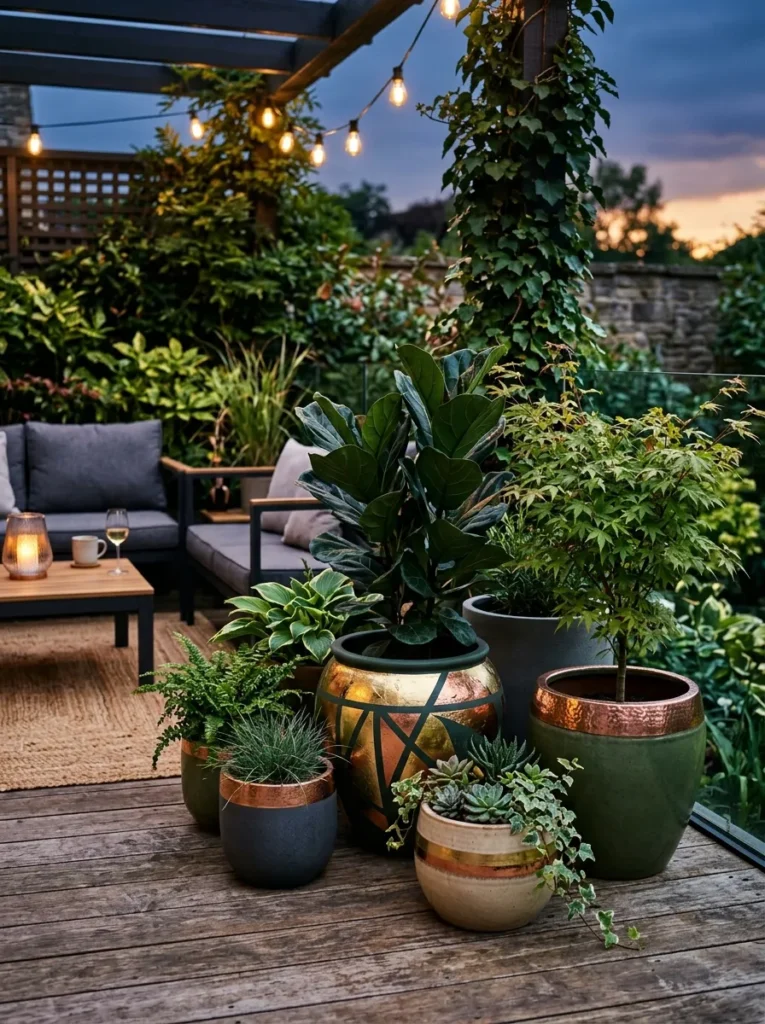 Metallic Accent Pots