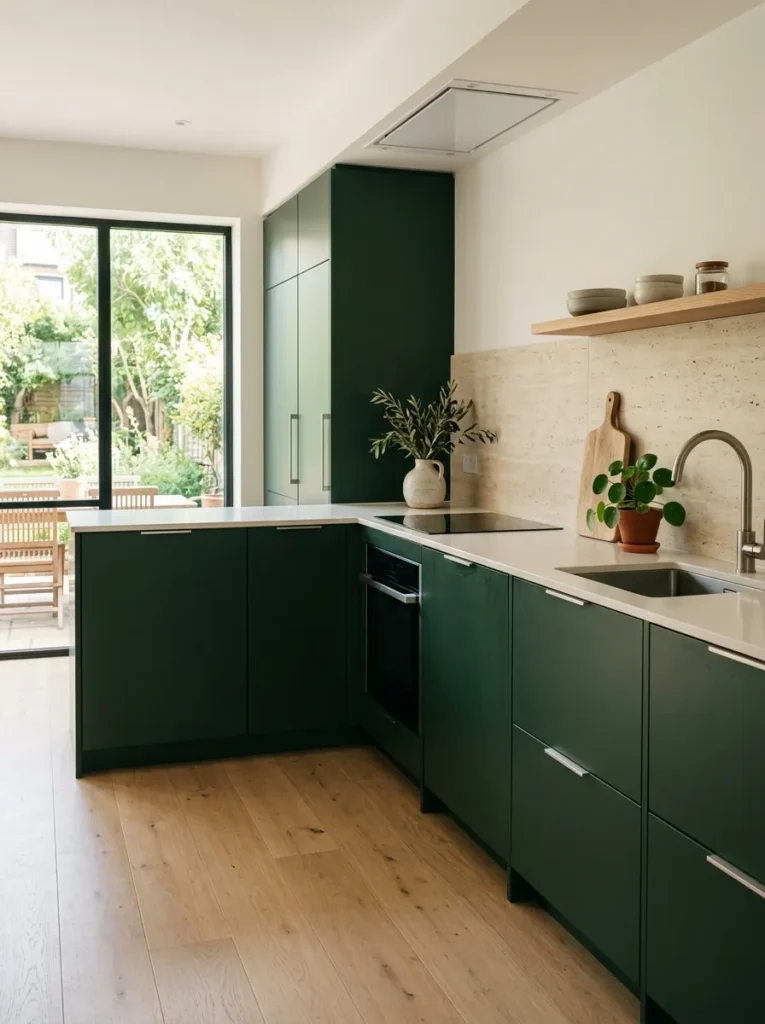 Minimal Green Kitchen
