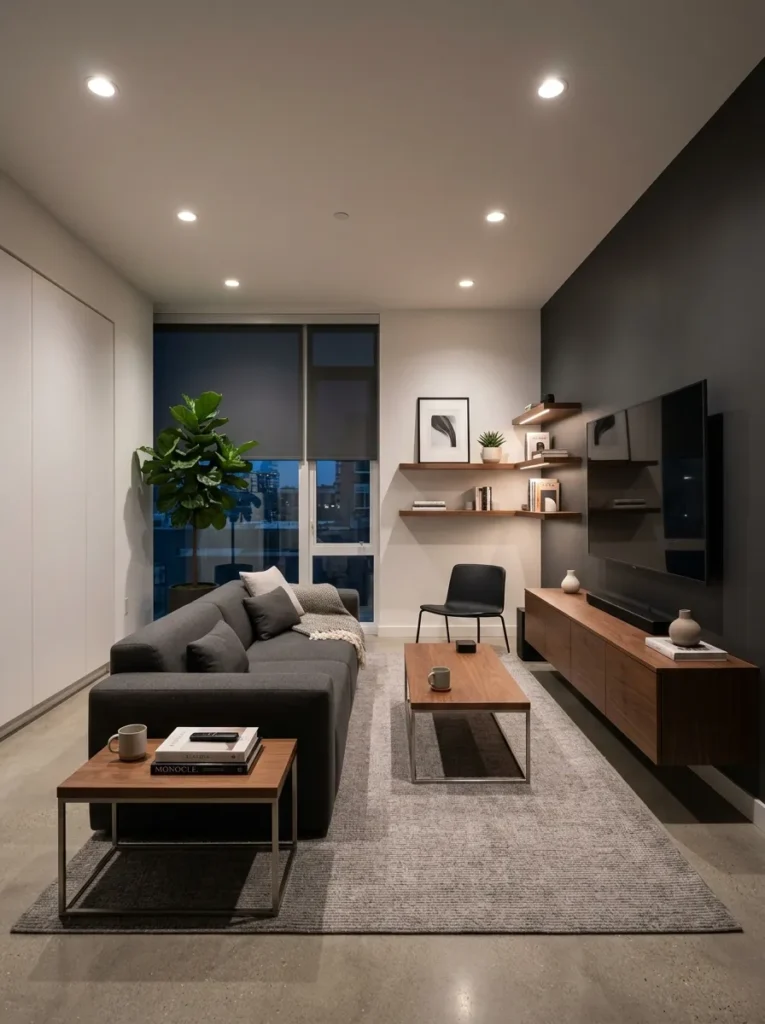 Minimalist Entertainment Room
