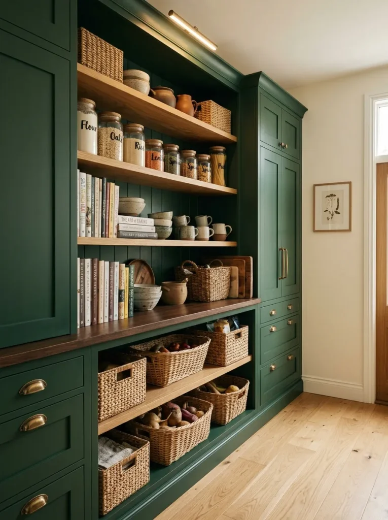 Moody Green Pantry Wall