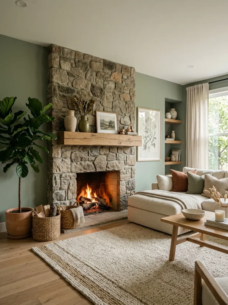 Natural Stone Fireplace