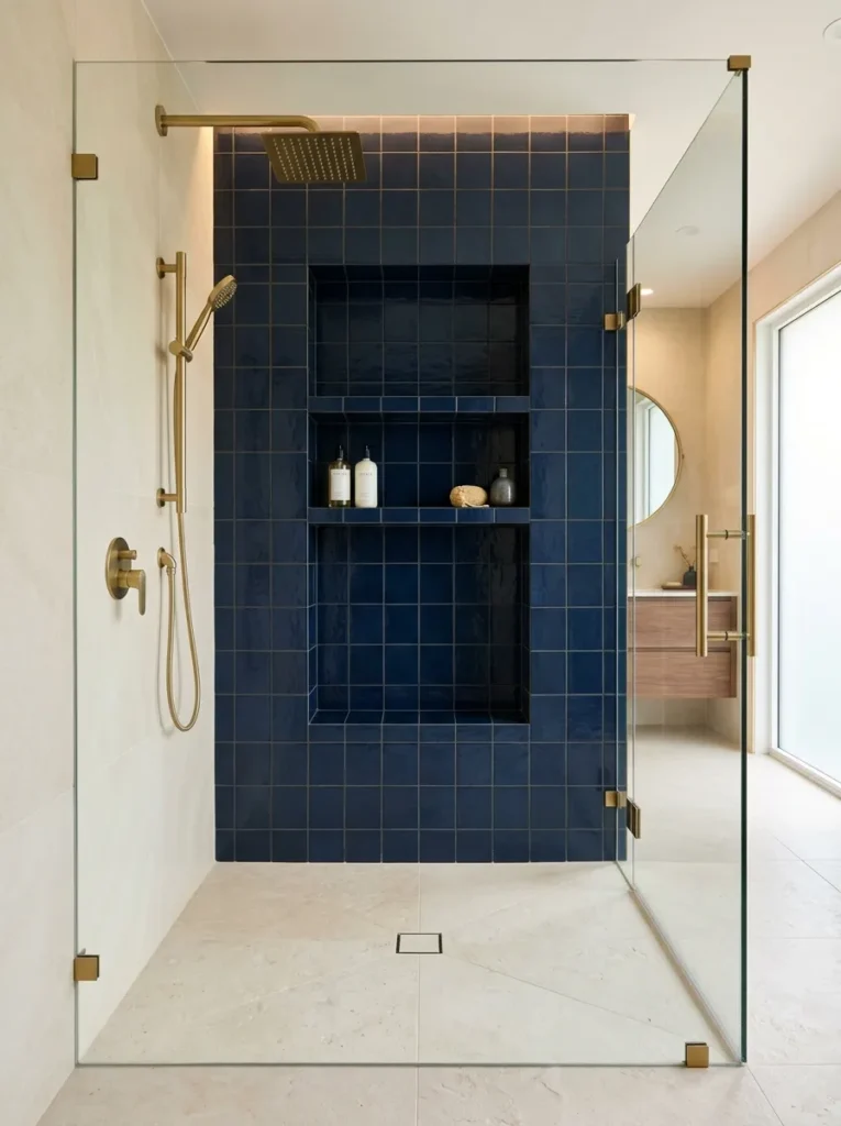 Navy Shower Niche