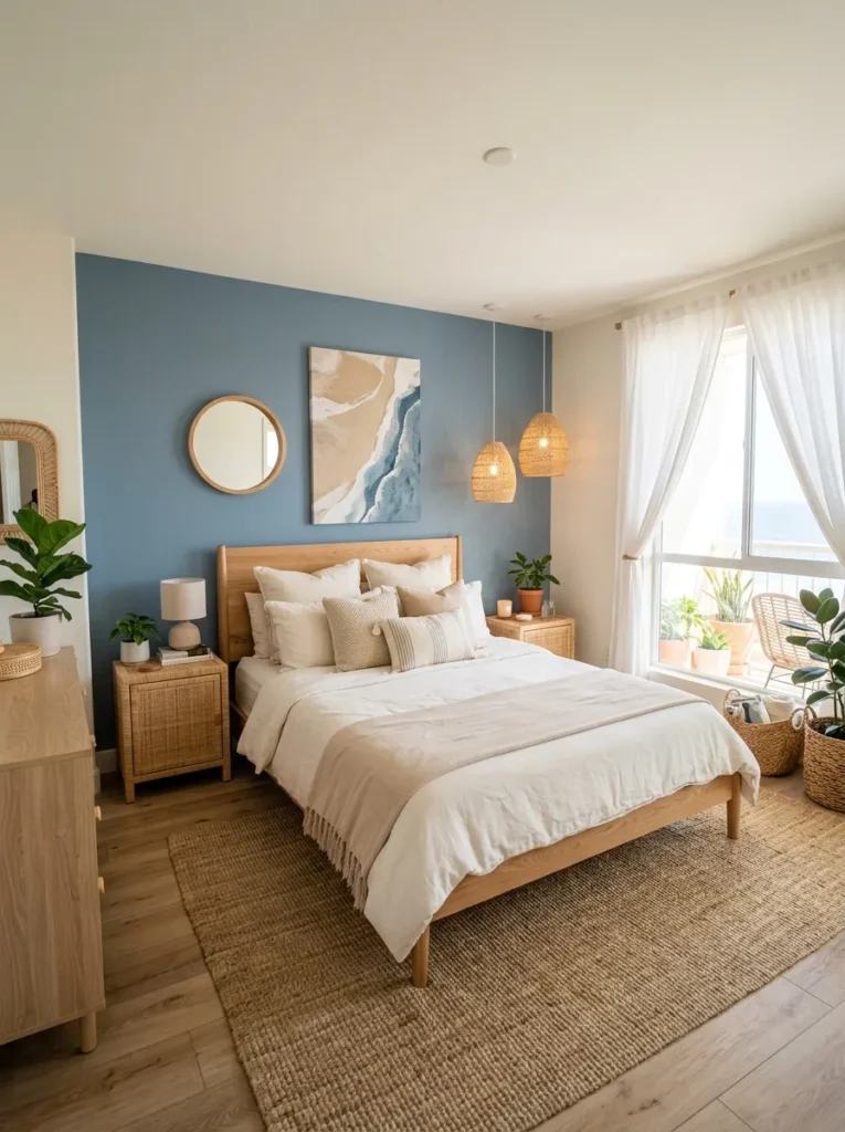 Pale Blue Accent Wall