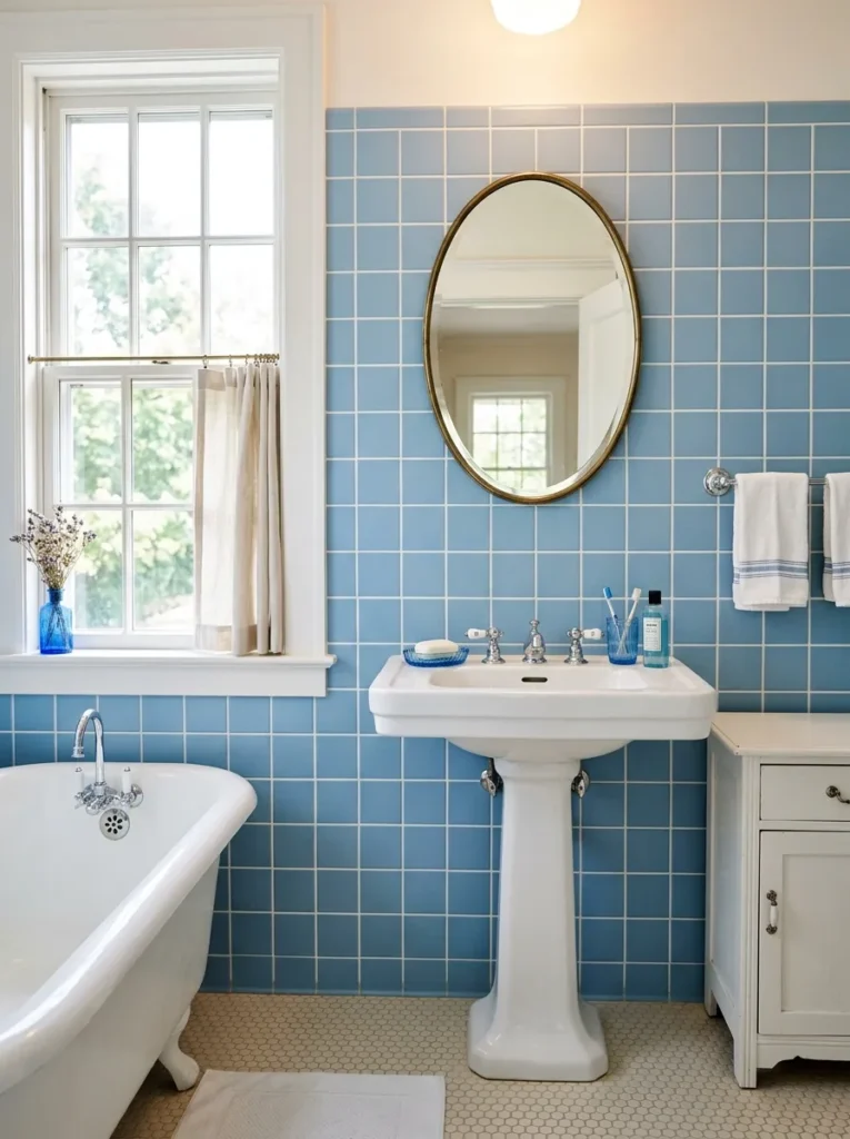 Pastel Blue Wall Tile
