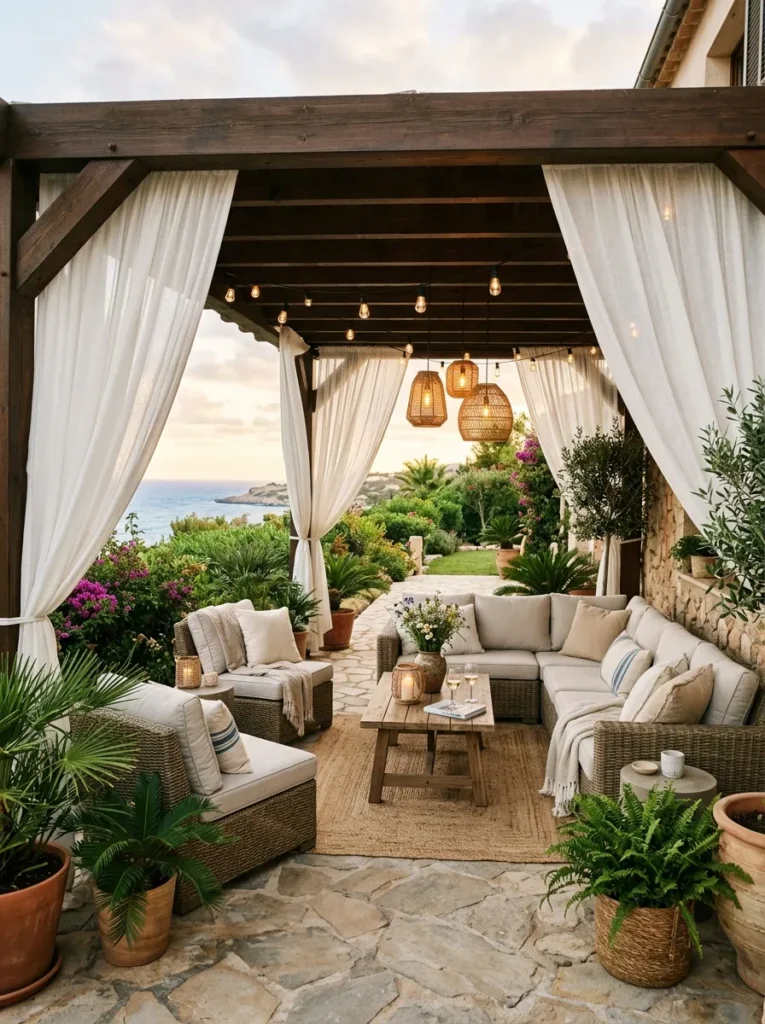 Pergola With Curtains