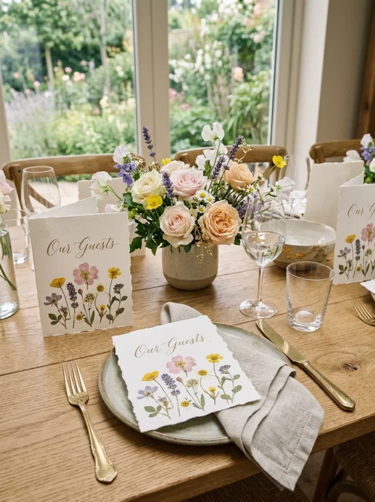 Pressed Flower Place Cards