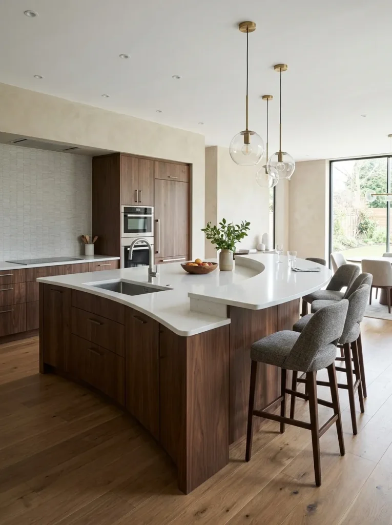 Two-Level Curved Island