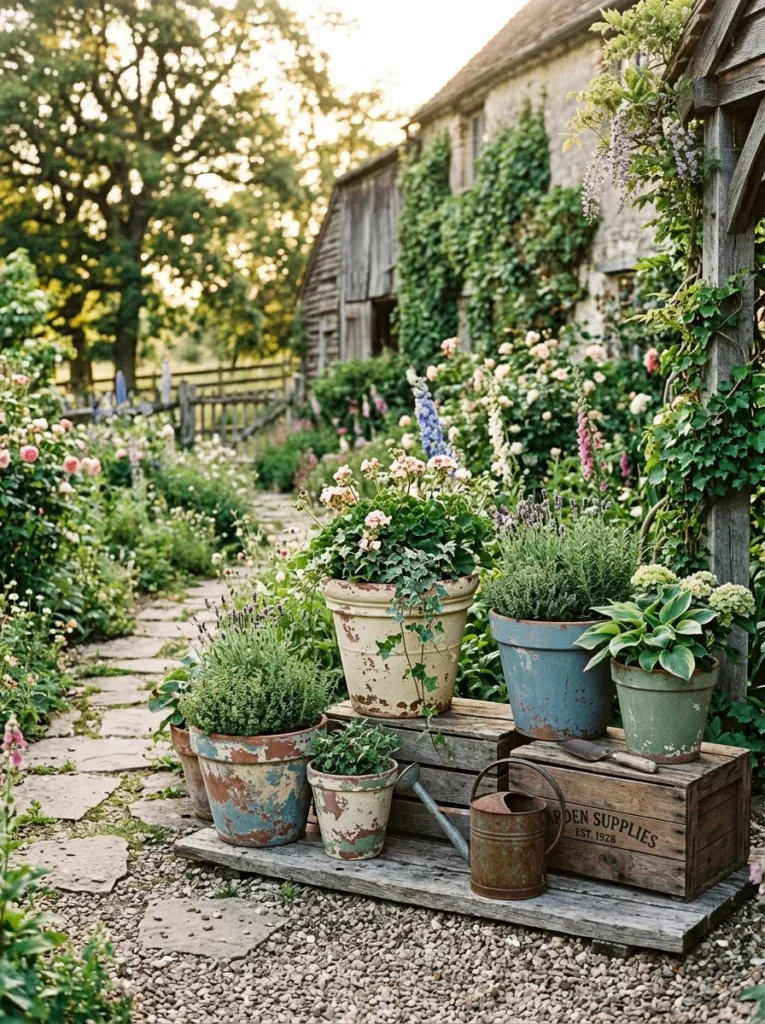 Vintage Distressed Pots