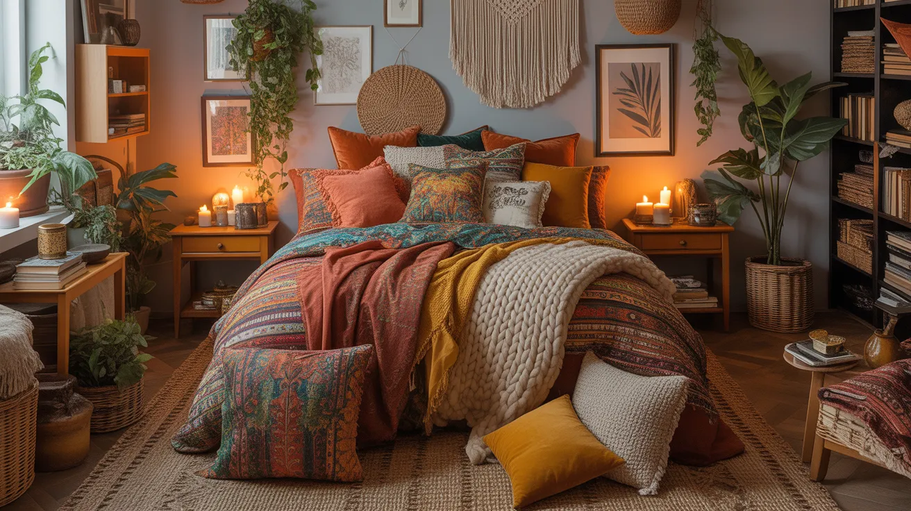 boho maximalist bedroom