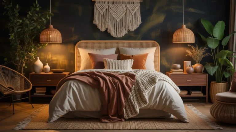 cozy dark boho bedroom