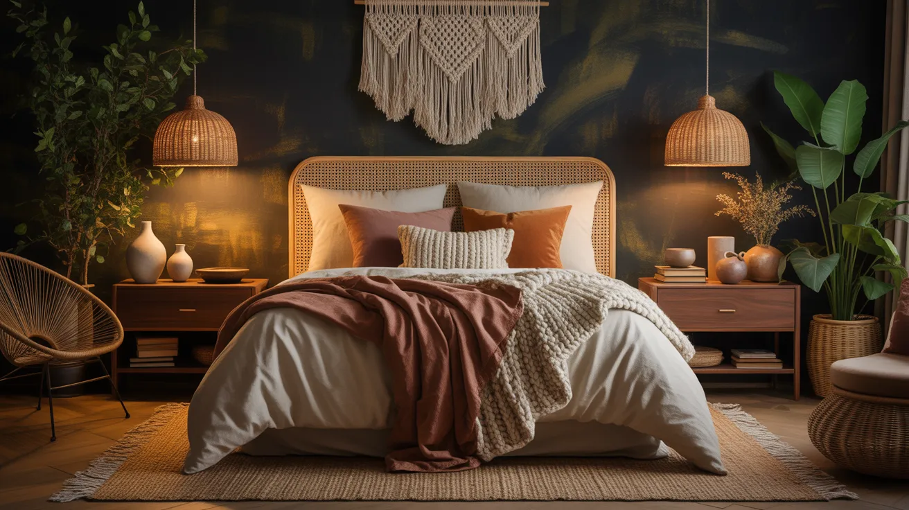 cozy dark boho bedroom