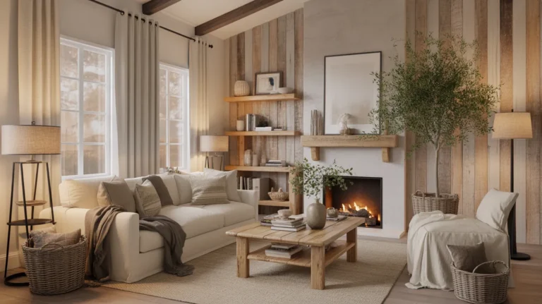 cozy modern farmhouse living room