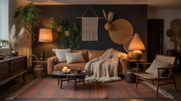 dark boho living room