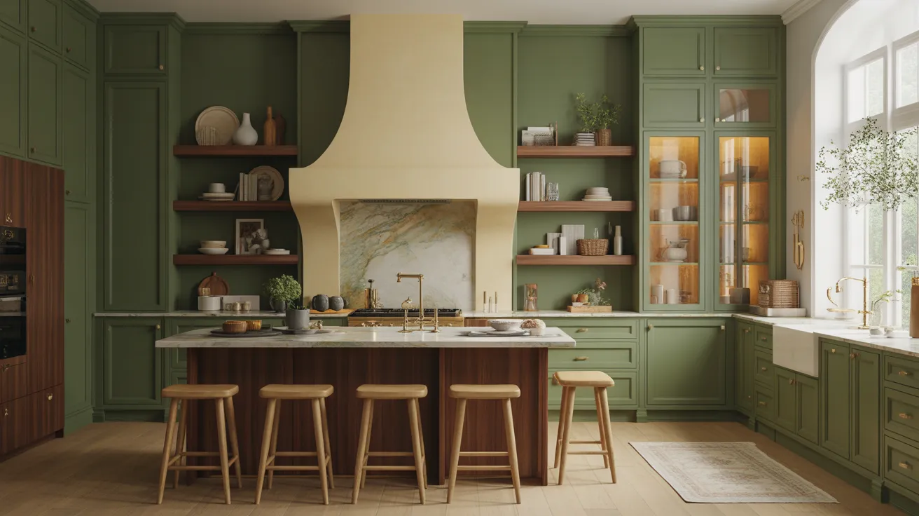 dark green kitchen