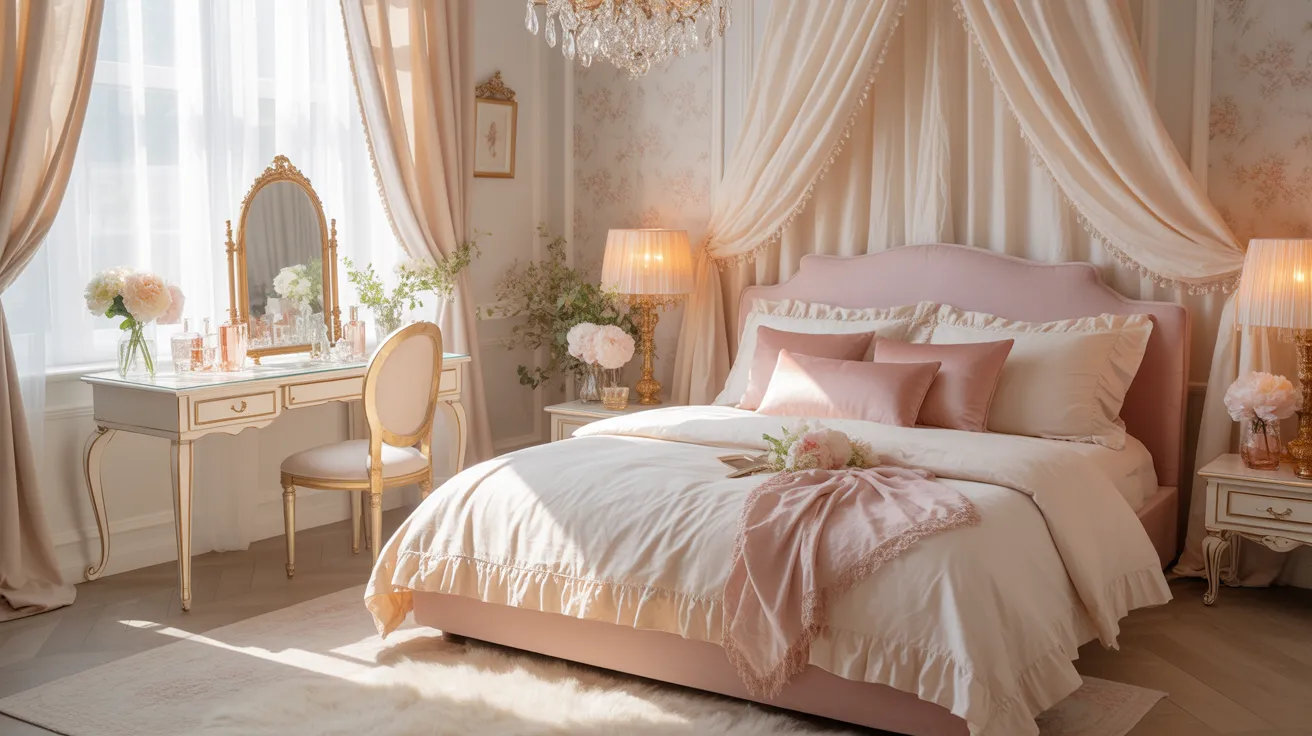 pink coquette bedroom