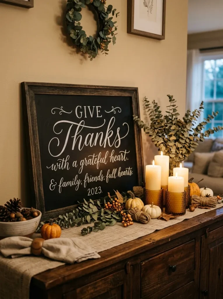 Candlelit Chalk Sign