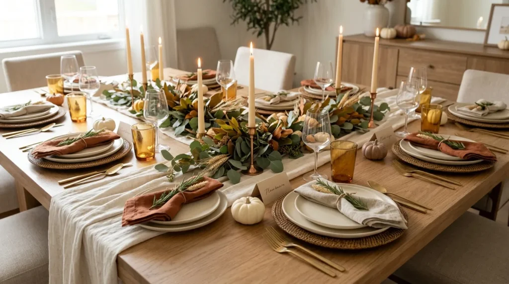 thanksgiving dinner table setting